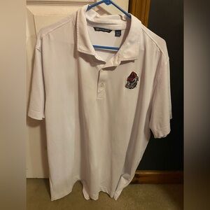 White Polo Shirt with GA Logo